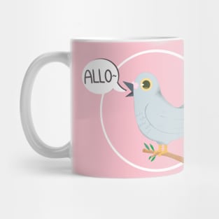 Cute Bird saying hello cartoon design Mug